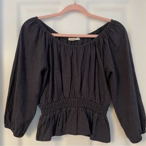 Marine Layer blue boho peplum top